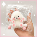 Kawaii Pink & White Bunny Silicone Squishy – Soft Squeeze Toy 🐰💕