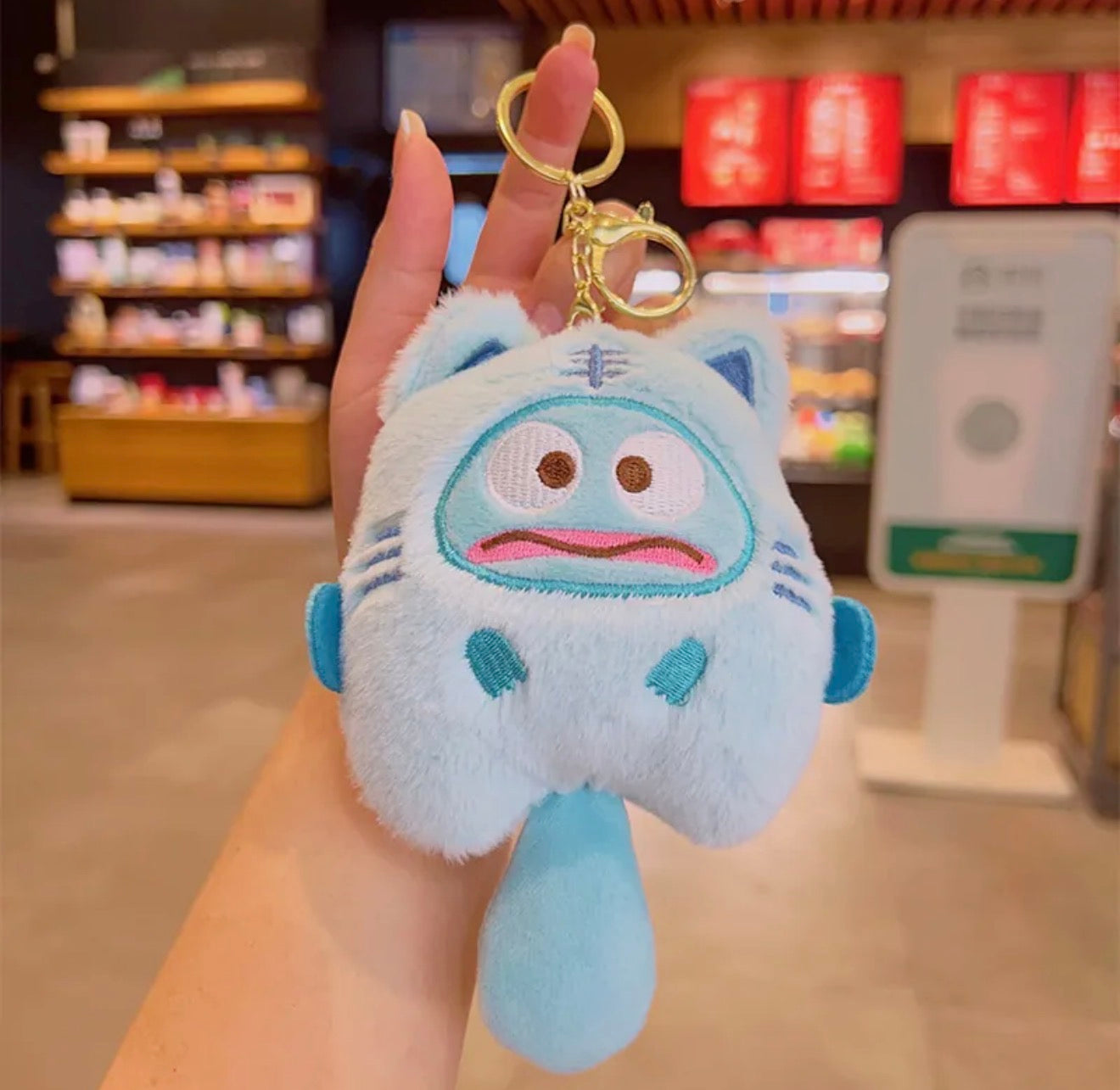 ✨🐟 Hangyodon Blue Cat Plush Bag Charm 🐟✨