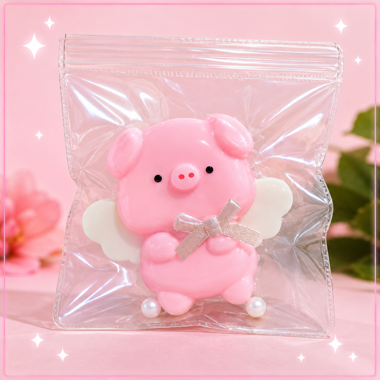🐷💗 Angel Pig Squishy – Cute Pink Kawaii Plush ✨👼