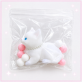 🌸🐱White Fortune Cat Squishy with Pink Accents & Pearl Necklace 🎀✨