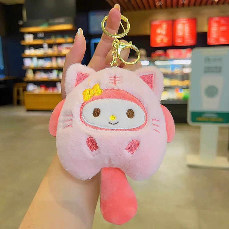 ✨🐱 My Melody Pink Cat Plush Bag Charm 🐱✨