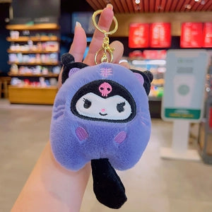 ✨😈 Kuromi Purple Cat Plush Bag Charm 😈✨